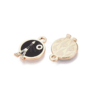 Rack Plating Alloy Enamel Pendants ENAM-N070-01E-02G-01-1