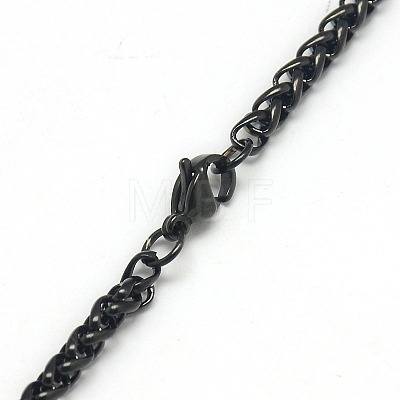 Trendy Men's 201 Stainless Steel Wheat Chain Necklaces NJEW-L043A-45B-1