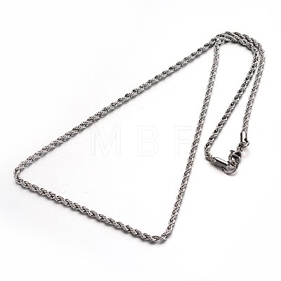 Non-Tarnish 304 Stainless Steel Rope Chains Necklace STAS-L142-04-1