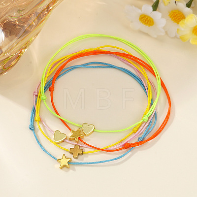 5Pcs Polyester Adjustable String Bracelet Set TN0699-1
