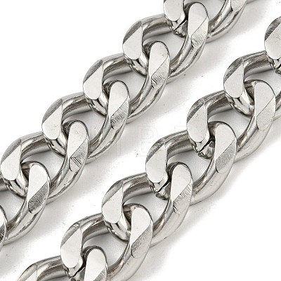 201 Stainless Steel Curb Chain Necklaces NJEW-Q336-12B-P-1