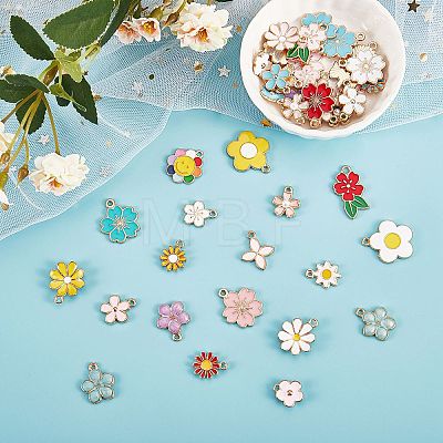 80Pcs 40 Style Alloy Enamel Pendants ENAM-SZ0003-03-1