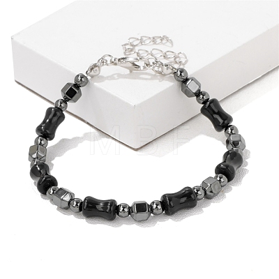 Adjustable Synthetic Non-magnetic Hematite Bead Stretch Bracelets PW-WG03C29-01-1