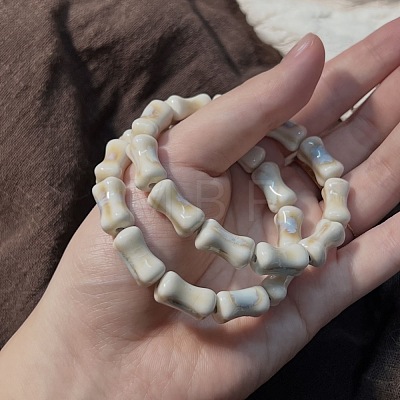 Handmade Porcelain Bone Beaded Stretch Bracelets WG788E8-01-1