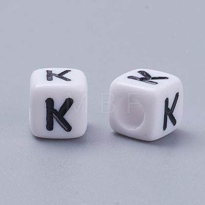 Acrylic Horizontal Hole Letter Beads PL37C9308-K-1