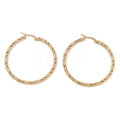 PVD Vacuum Plating 201 Stainless Steel Hoop Earrings EJEW-I309-62D-G-1