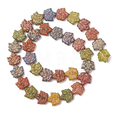 Painted Glass Beads Strands GLAA-B037-13-1