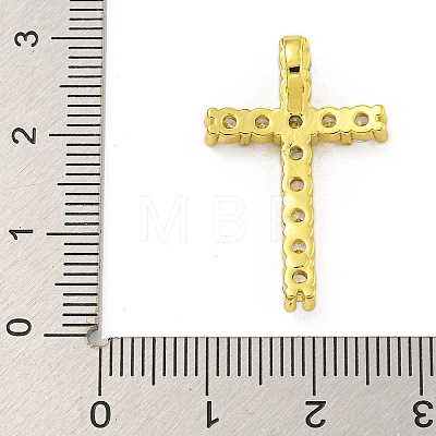 Rack Plating Brass Micro Pave Cubic Zirconia Pendants KK-C074-25G-02-1