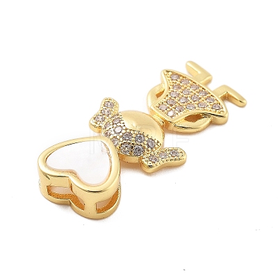 Real 18K Gold Plated Brass Micro Pave Cubic Zirconia Pendants KK-L209-100G-02-1