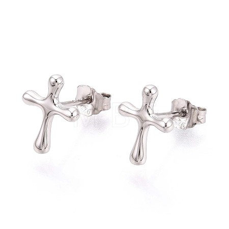 925 Sterling Silver Stud Earrings STER-N016-83P-1