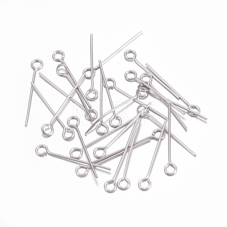 Tarnish Resistant 304 Stainless Steel Eye Pins STAS-O105-01P-0.6x20mm-1
