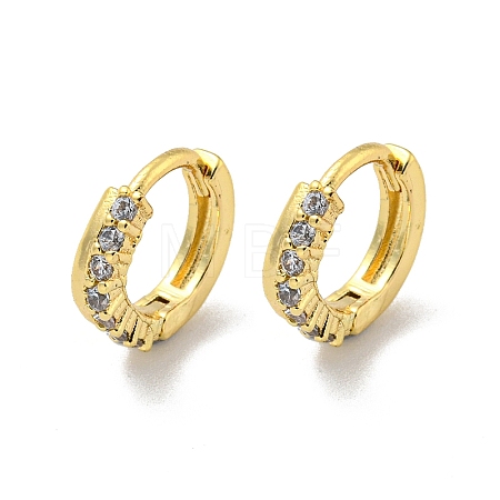 Brass Micro Pave Cubic Zirconia Hoop Earring EJEW-C088-04C-G-1
