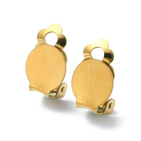 Ion Plating(IP) 304 Stainless Steel Clip-on Earring Findings STAS-Q318-06G-1