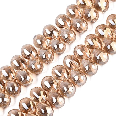 Electroplate Baking Paint Transparent Glass Beads Strands GL-N005-02A-C13-1