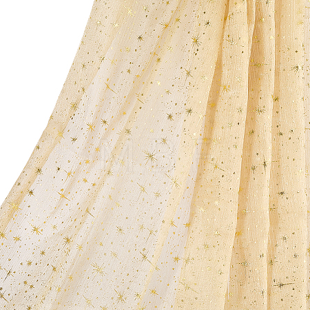 2M Star Pattern Polyester Gold Stamping Fabric AJEW-WH0061-035B-1