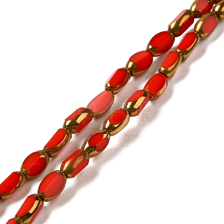 Electroplate Opaque Color Glass Beads Strands EGLA-Q127-A01-02C-1