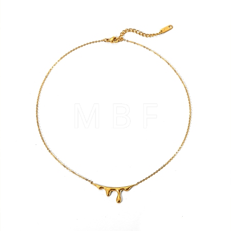304 Stainless Steel Melting Drop Pendant Necklaces for Women PW-WG47804-01-1
