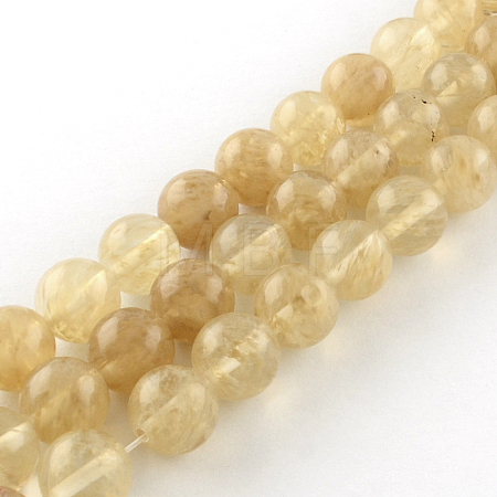 Coffee Watermelon Stone Glass Round Bead Strands G-R342-6mm-18-1