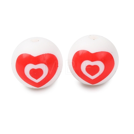 Food Grade Eco-Friendly Printed Silicone Beads SIL-A013-01A-14-1
