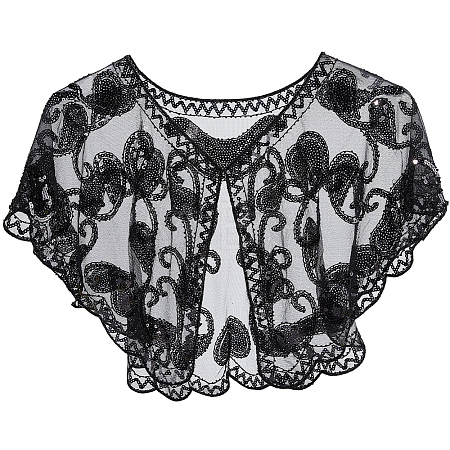 Polyester with Plastic Sequin Shawls AJEW-BM0001-60B-1