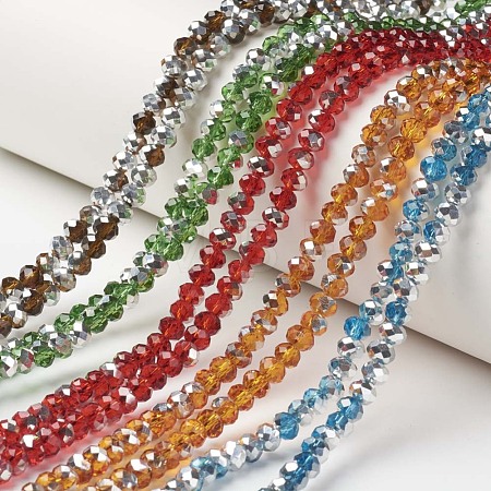 Electroplate Transparent Glass Beads Strands EGLA-A034-T4mm-M-1