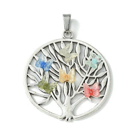 Antique Silver Tone Alloy Pendants PALLOY-JF02361-03-1