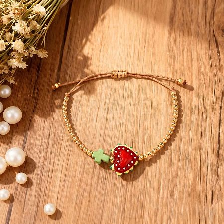 Cinco de Mayo Glass & Brass Beads Braided Bead Bracelets HB3045-4-1