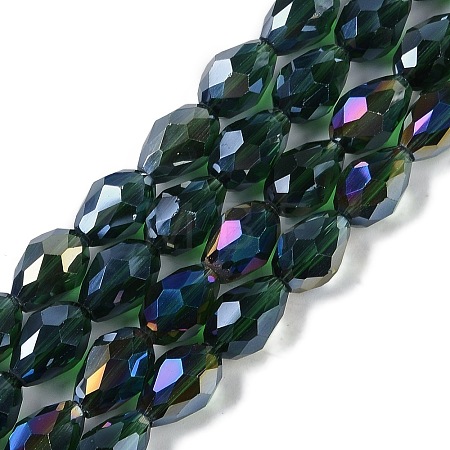 Transparent Electroplate Glass Beads Strands EGLA-N013-T8mm-B15-1