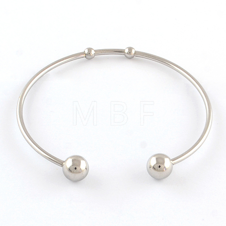 Tarnish Resistant 304 Stainless Steel Cuff Bangle Making X-STAS-R069-01-1