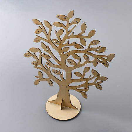 Wooden Earring Display Tree Stands ODIS-WH0038-26-1