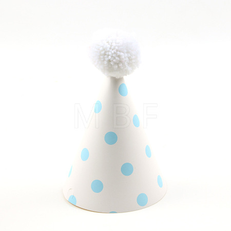 Paper Pompon Party Hats AJEW-WH0223-07B-1