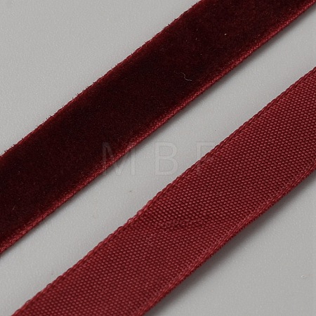 50 Yards Polyester Single Face Velvet Ribbon OCOR-WH0082-161B-1