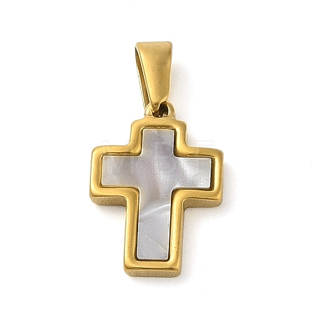 Resin Imitation White Shell Pendants STAS-R229-10B-G-1