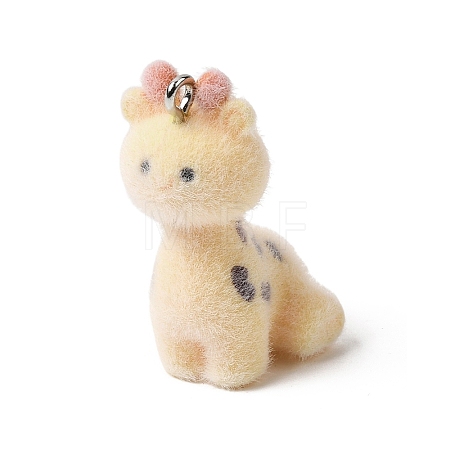 Flocking Opaque Resin Pendants RESI-G123-01Y-1