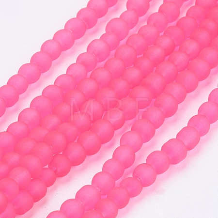 Baking Paint Transparent Glass Bead Strands GLAA-S031-4mm-35-1