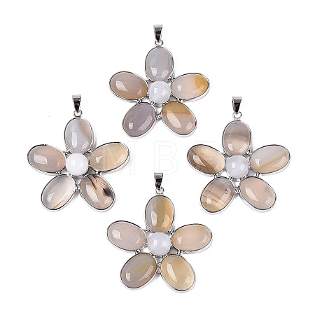 Natural Agate Big Pendants G-Q494-25P-02-1
