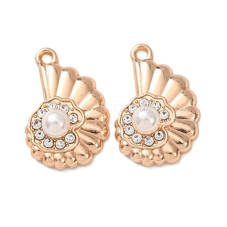 Alloy & ABS Imitation Pearl & Rhinestone Pendants FIND-K030-18B-G-1