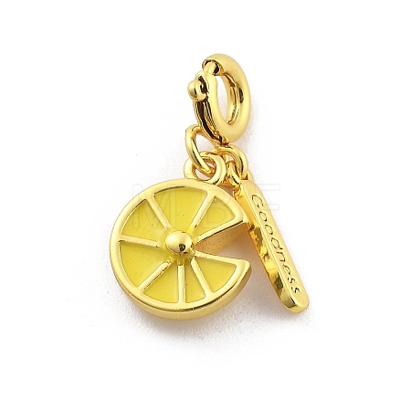 Brass Enamel Fruits Pendant Decoration LS-HJEW-P020-01C-G-1