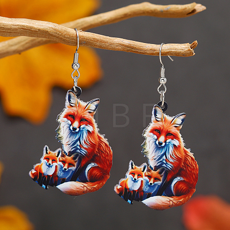 Colorful Acrylic Dangle Earrings LS-HJ6740-3-1