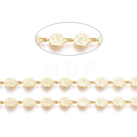 Textured Brass Handmade Link Chains X-CHC-G006-08G-1