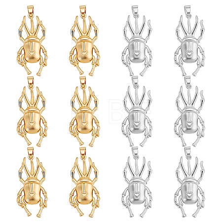 12Pcs 2 Colors Rack Plating Brass Pendants KK-GA0002-55-1