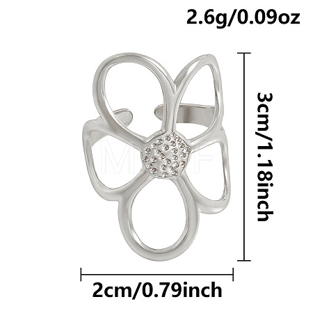 304 Stainless Steel Cuff Open Rings for Women QR2883-1-1