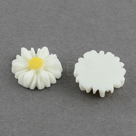 Flatback Hair & Costume Accessories Ornaments Resin Flower Daisy Cabochons X-CRES-Q101-01-1