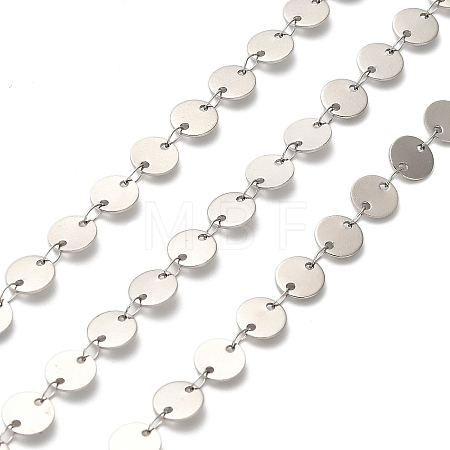 304 Stainless Steel Flat Sequin Chains CHS-A016-61P-A-1