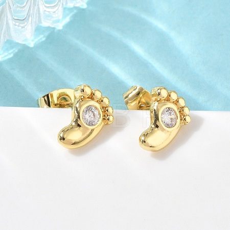 Brass & Crystal Rhinestone Stud Earrings for Women EJEW-G464-04G-03-1