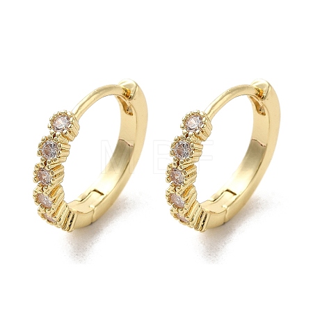 Rack Plating Brass Micro Pave Cubic Zirconia Huggie Hoop Earrings EJEW-A031-03G-1