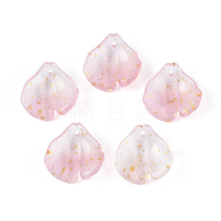 Transparent Glass Petal Pendants GLAA-T030-05-B-1