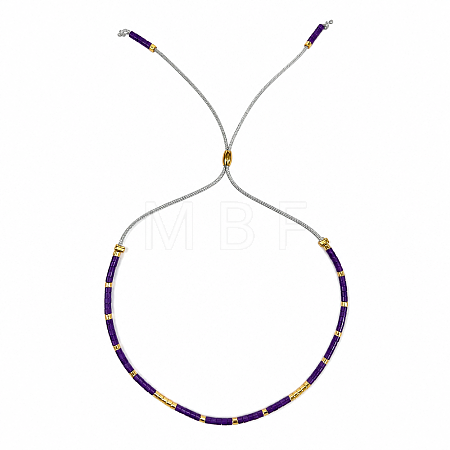 Adjustable Glass Seed Bead Slider Bracelets for Women VT9382-55-1