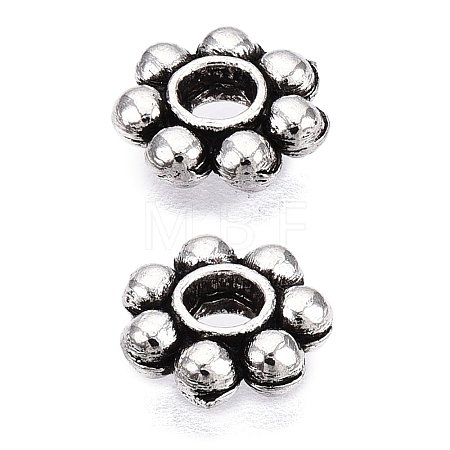 Tibetan Style Alloy Beads Daisy Spacer Beads LF1249Y-01AS-1-RS-1
