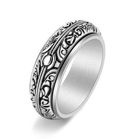 Rotatable Stainless Steel Finger Ring PW-WG74BEB-03-1